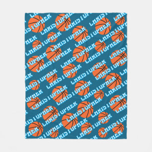 Speler naam basketbal bal patroon fleece deken
