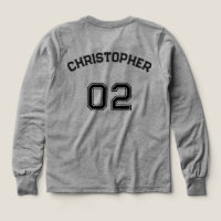 Speler Naam Jersey Nummer Grijs Jongens Lange Mouw