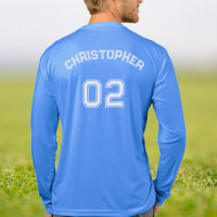 Speler Naam Jersey Nummer Mannen Blauw Lange Mouw