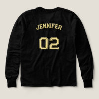 Speler Naam Jersey Nummer Meisjes Zwart Lange Mouw