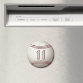 Speler nummer 11 - Cool Baseball Stitches Magneet (Insitu (Vaatwasser))