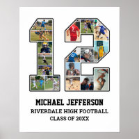 Speler nummer 12 Senior Sports Team Fotocollage