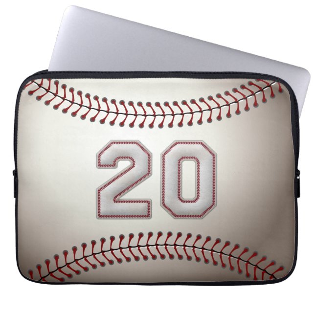 Speler nummer 20 - Koel Baseball-titels Laptop Sleeve (Voorkant)