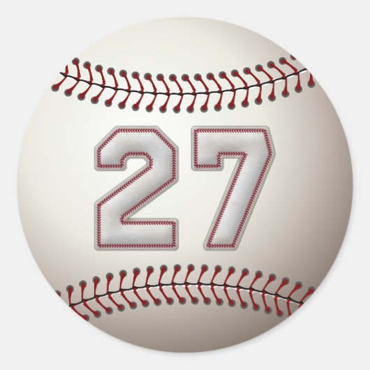 Speler nummer 27 - Koel Baseball-titels Ronde Sticker (Voorkant)