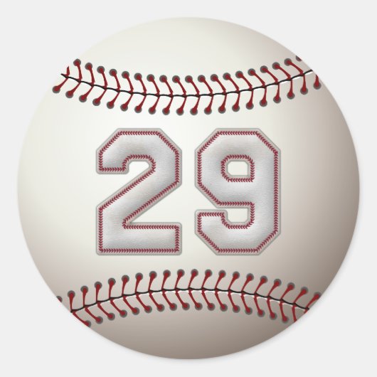 Speler nummer 29 - Cool Baseball Stitches Ronde Sticker (Voorkant)