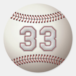 Speler nummer 33 - Cool Baseball Stitches Ronde Sticker