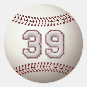 Speler nummer 39 - Cool Baseball Stitches Ronde Sticker