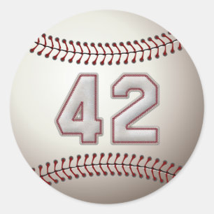 Speler nummer 42 - Cool Baseball Stitches Ronde Sticker