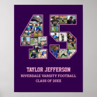 Speler nummer 45 Senior Sports Team Fotocollage