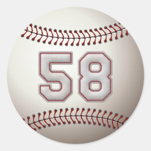 Speler nummer 58 - Cool Baseball Stitches Ronde Sticker