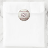 Speler nummer 59 - Cool Baseball Stitches Ronde Sticker (Tas)