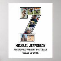 Speler nummer 7 Senior Sport Team Fotocollage