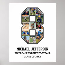 Speler nummer 8 Senior Sport Team Fotocollage