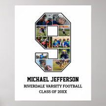 Speler nummer 9 Senior Sport Team Fotocollage