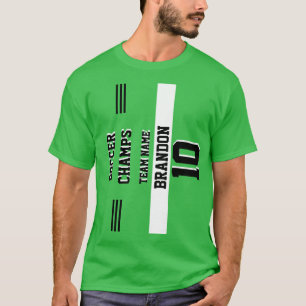 Speler Sport Voetbal Champs Blackgreen gepersonali T-shirt
