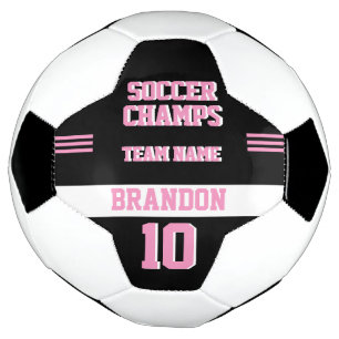 Speler Sport Voetbal Champs Zwart Roze Gepersonali