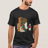 Spelers Reading Books leraar Halloween Librarian B T-shirt (Voorkant)
