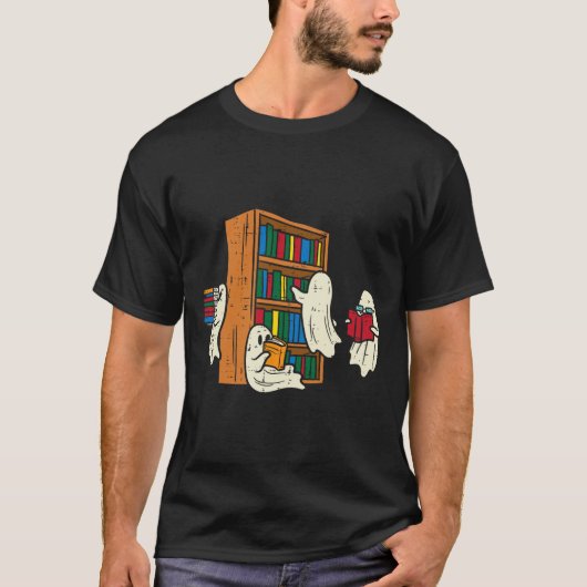 Spelers Reading Books leraar Halloween Librarian B T-shirt (Voorkant)