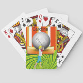 Spelkaart Deck Oranje Green Golf Balls Golfer Pokerkaarten (Achterkant)