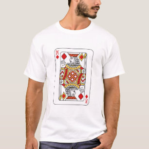 Spelkaart King of Diamonds Red Yellow and Black T-shirt