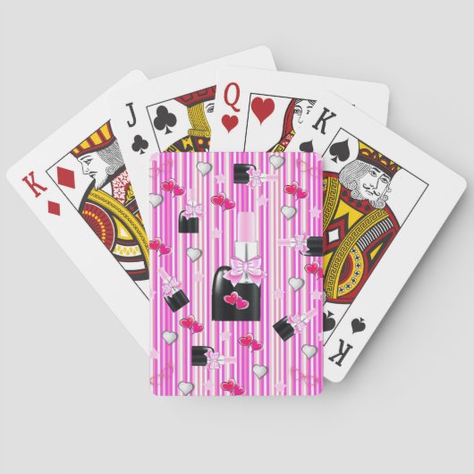 Spelkaart Roze nagels Poolse hartstreep Pokerkaarten (Achterkant)