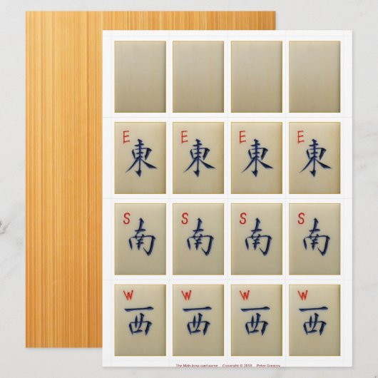 Spelkaarten (2) – Witte Draak, Winden: E-S-W Kaart (Voorkant / Achterkant)