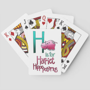 Spelkaarten, H is voor Harriet Hippopotamus Pokerkaarten