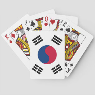 Spelkaarten met vlag van Zuid-Korea Pokerkaarten