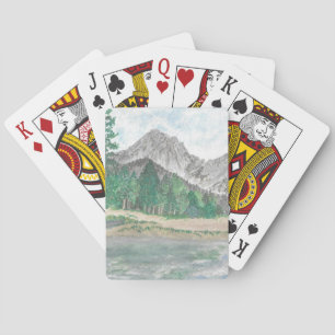 Spelkaarten voor bergen Waterverf Pokerkaarten