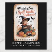 Spell-Binding Halloween Witch  Pompoen Wijn Etiket (Enkel label)