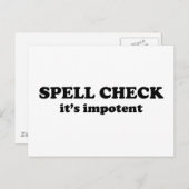 SPELL CHECK dat het impotent is Briefkaart (Voorkant / Achterkant)