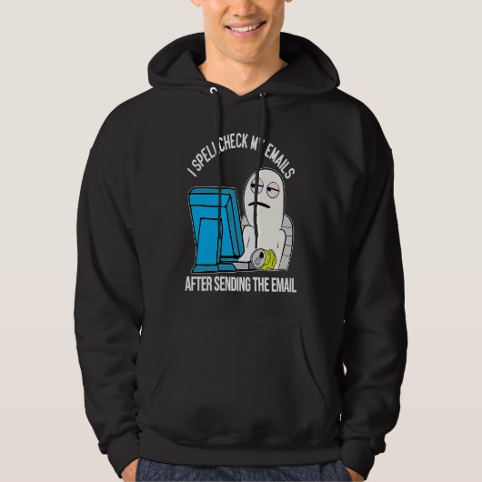 Spell Check Work Office email meme character Hoodie (Voorkant)