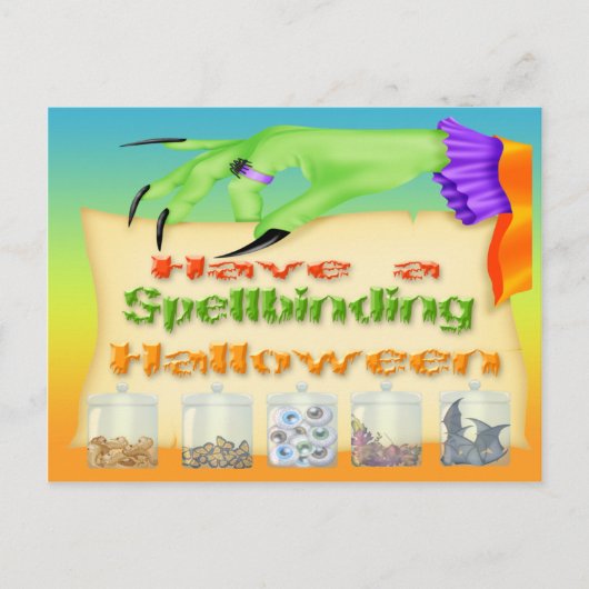 Spellbinding Halloween - Briefkaart met heks (Voorkant)