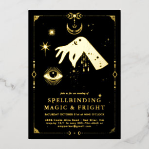 Spellbinding occult Magisch Elegant Halloween Folie Uitnodiging