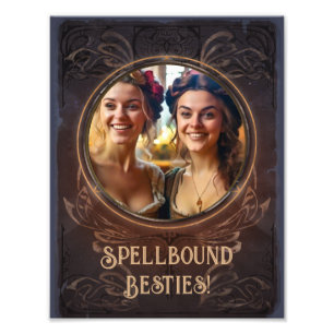 Spellbound besties - Witchy middeleeuwse herinneri Foto Afdruk