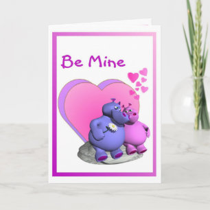 Spellbound Hippo Caricatures Valentine Feestdagen Kaart