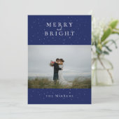 Spellbound Winter Blue Photo Holiday Kaart (Staand voorkant)