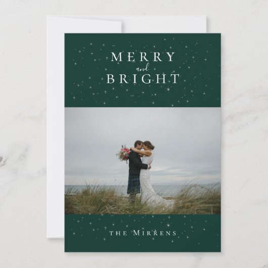 Spellbound Winter Emerald Photo Holiday Kaart (Voorkant)