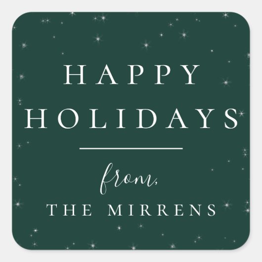 Spellbound Winter | Groene vakantie Sticker (Voorkant)