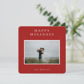 Spellbound Winter Photo Holiday Kaart | Rood (Staand voorkant)