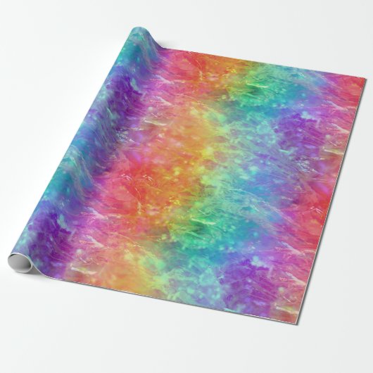 Spellcaster - levendige regenboog prisma ombre: cadeaupapier (Uitgerold)