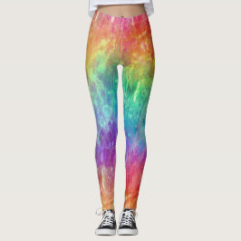 Spellcaster - levendige regenboog prisma ombre: leggings