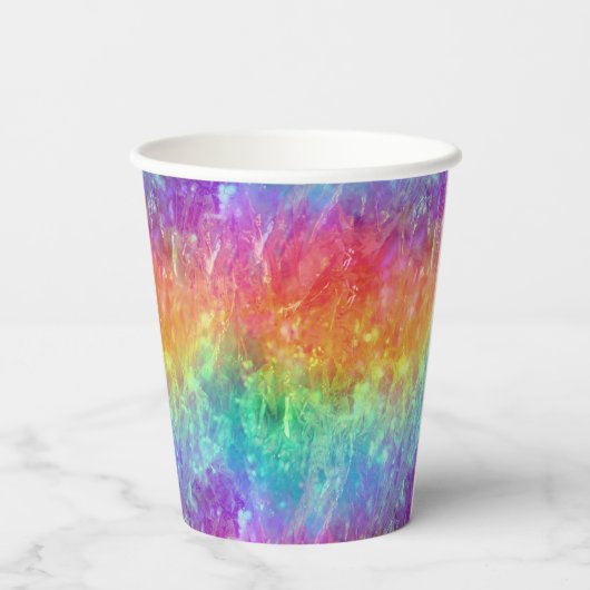 Spellcaster - levendige regenboog prisma ombre: papieren bekers (Achterkant)