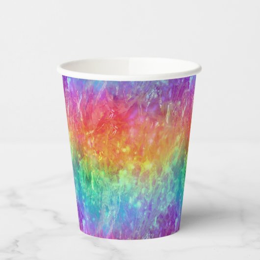 Spellcaster - levendige regenboog prisma ombre: papieren bekers (Links)