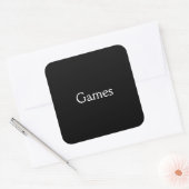 Spellen Vierkante Sticker (Envelop)