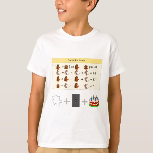 Spellen voor Wiskunde T-Shirt van Brain Funny (Voorkant)