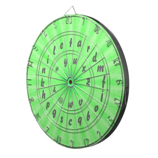 Spellende Woordgamen Alphabet Dart Board Green Dartbord (Voorkant Rechts)