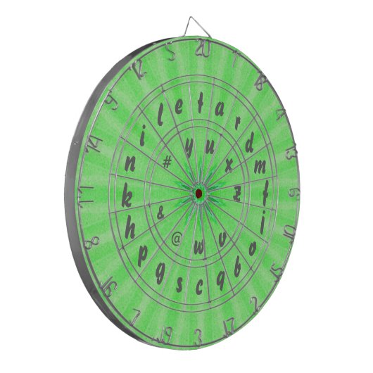 Spellende Woordgamen Alphabet Dart Board Green Dartbord (Voorkant Links)