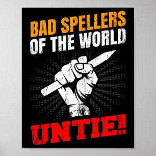 Spellers Van De Wereld Ontwarren Dyslexie Vuist Po Poster