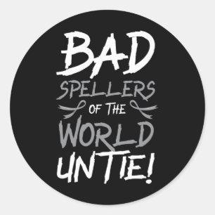 Spellers van de wereld verenigen dyslexie bewustzi ronde sticker
